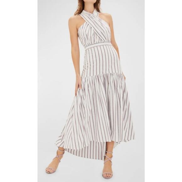 Veronica Beard Dresses & Skirts - NEW Veronica Beard Radley Striped Halter Midi Dress Size 2 High low